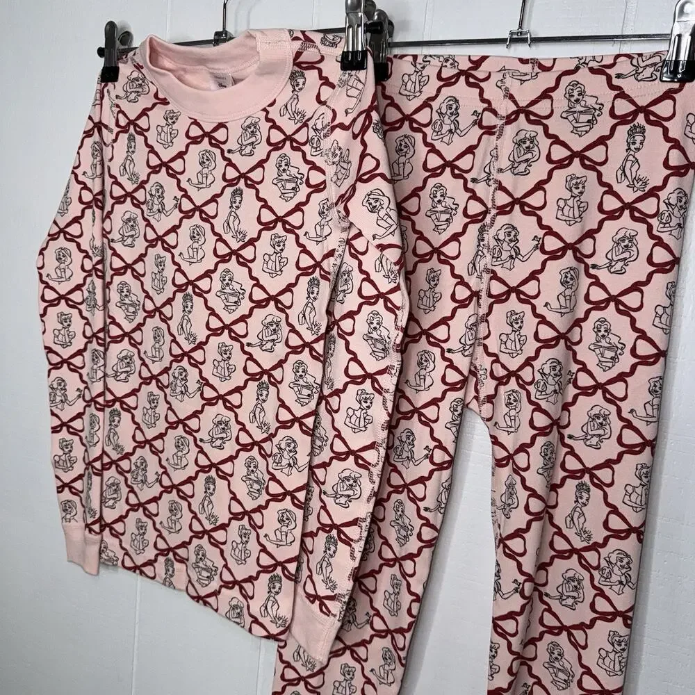 Hanna Andersson Disney Princess Holiday HannaJams Pajama Set Size 8 NWOT